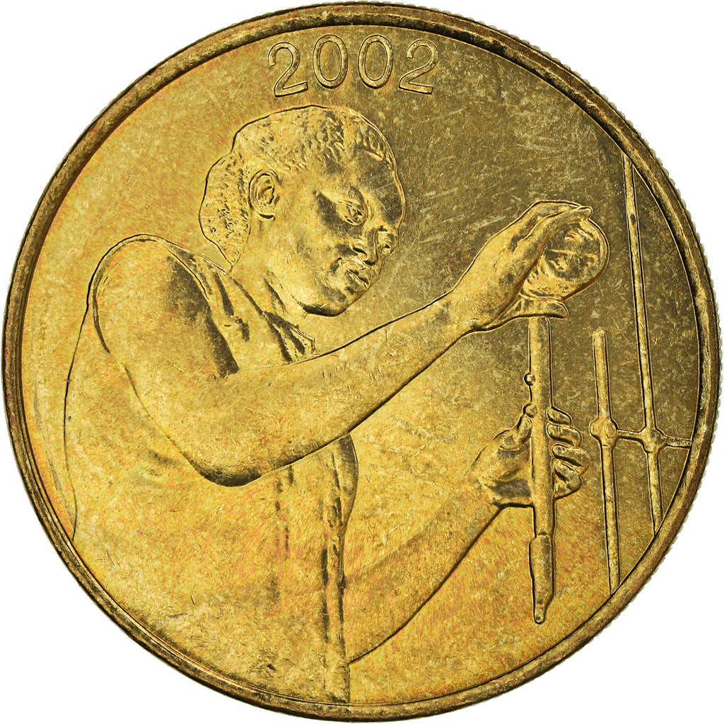 Coin, West African States, 25 Francs, 2002, MS(63), Aluminum-Bronze, KM:9