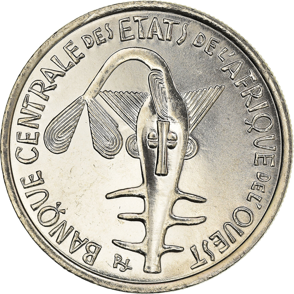 Coin, West African States, 100 Francs, 2002, MS(64), Nickel, KM:4