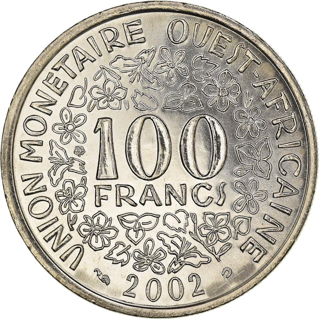Coin, West African States, 100 Francs, 2002, MS(64), Nickel, KM:4