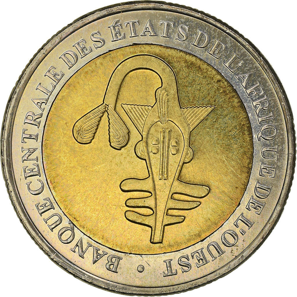 Coin, West African States, 200 Francs, 2003, MS(63), Bi-Metallic, KM:14