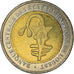 Coin, West African States, 200 Francs, 2003, MS(63), Bi-Metallic, KM:14