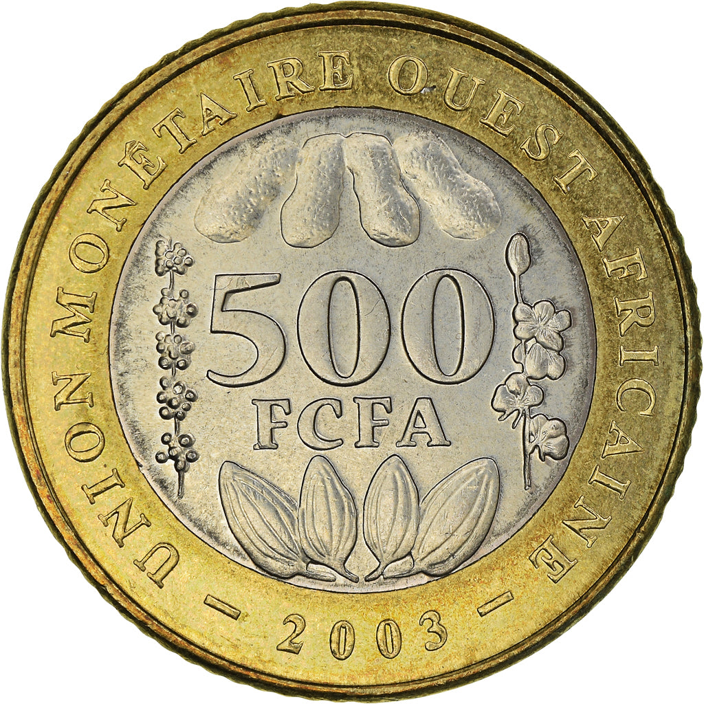 Coin, West African States, 500 Francs, 2003, MS(63), Bi-Metallic, KM:15