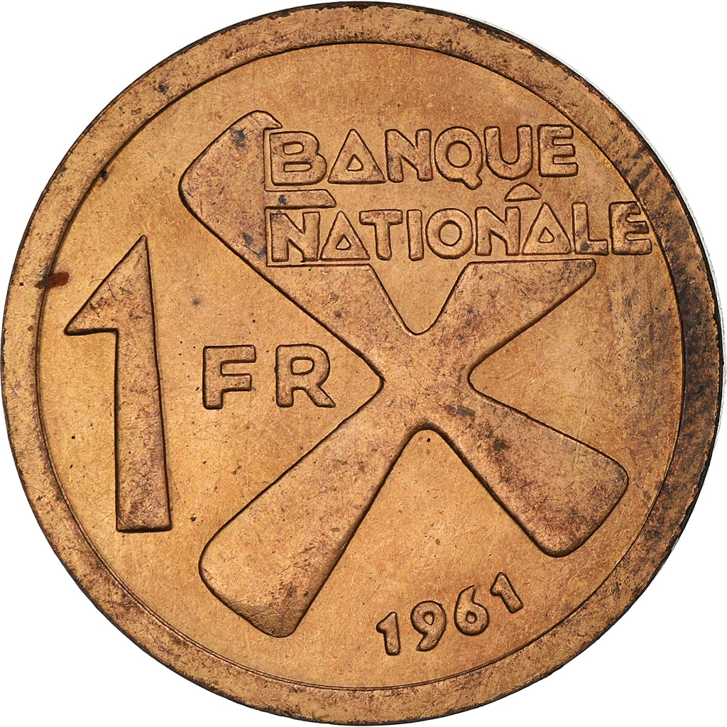 Coin, Katanga, Franc, 1961, MS(60-62), Bronze, KM:1
