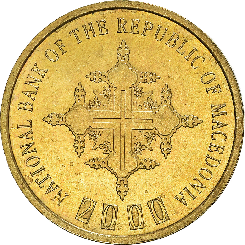 Coin, Macedonia, Denar, 2000, MS(64), Bronze, KM:9