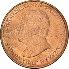 Coin, Turkmanistan, 5 Tenge, 1993, AU(55-58), Copper Plated Steel, KM:2