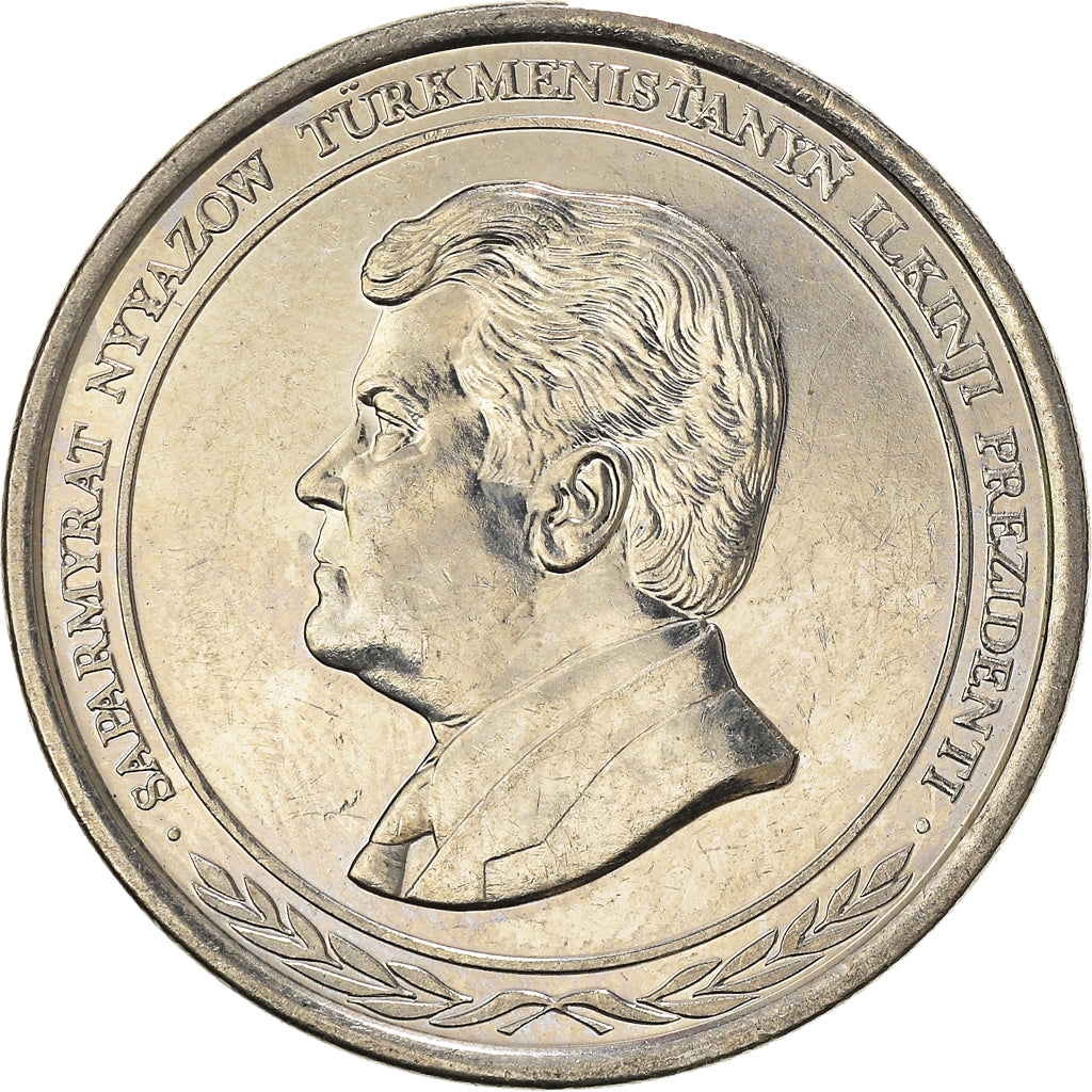 Coin, Turkmanistan, 1000 Manat, 1999, MS(63), Nickel Clad Steel, KM:13