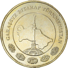 Monnaie, Turkmanistan, 10 Tenge, 2009, SPL+, Laiton, KM:98