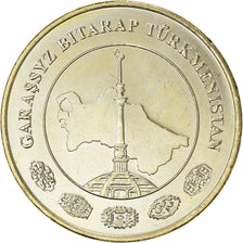 Coin, Turkmanistan, 20 Tenge, 2009, MS(60-62), Brass, KM:99