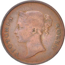 Moneta, Insediamenti dello Stretto, Victoria, Cent, 1845, MB, Rame, KM:3