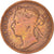 Moneda, Colonias del Estrecho, Victoria, Cent, 1883, BC+, Cobre, KM:9