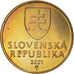 Coin, Slovakia, Koruna, 2001, MS(64), Bronze Plated Steel, KM:12