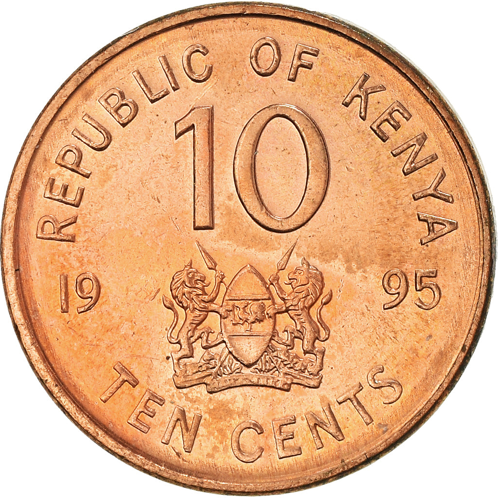 Monnaie, Kenya, 10 Cents, 1995, TTB+, Brass plated steel, KM:31