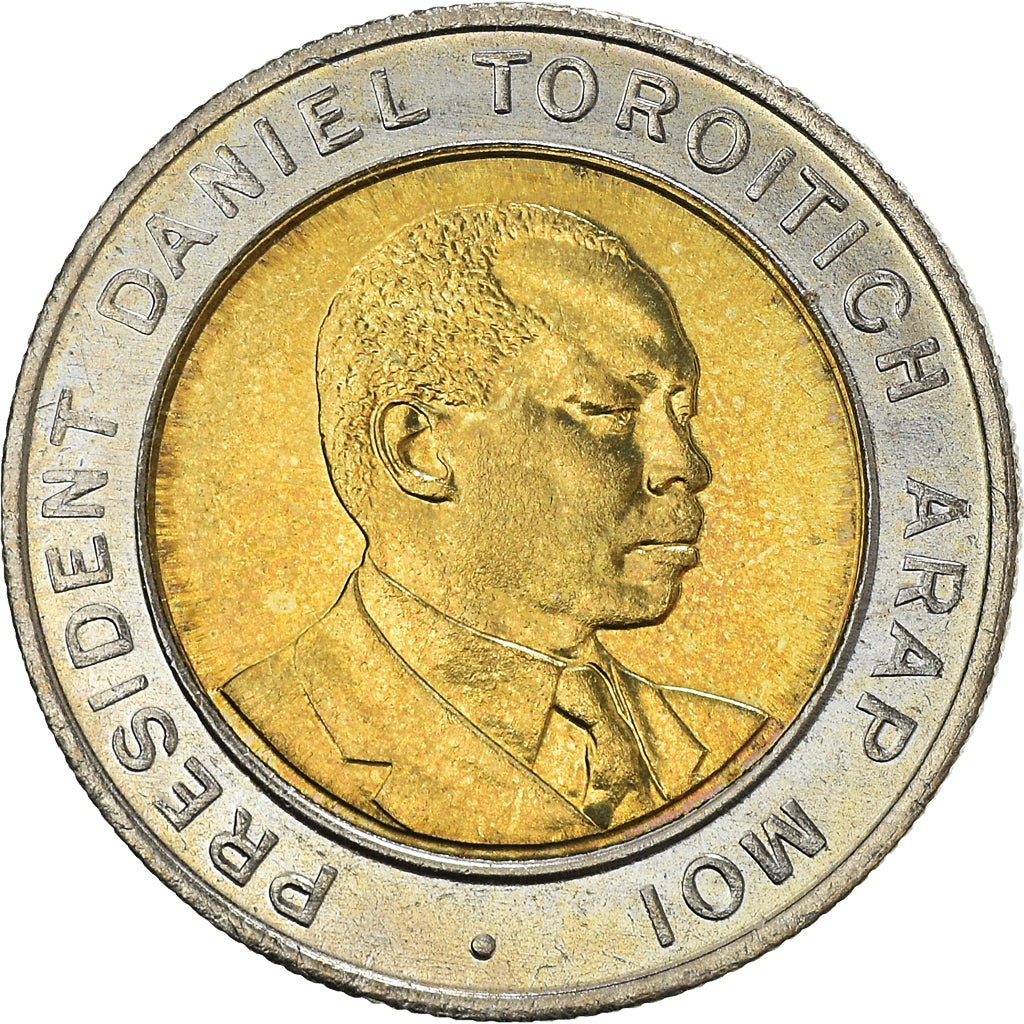 Coin, Kenya, 5 Shillings, 1997, British Royal Mint, MS(63), Bi-Metallic, KM:30