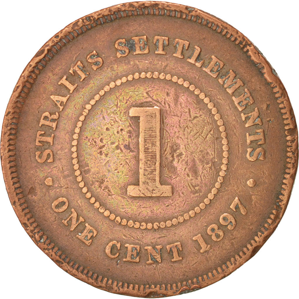 STRAITS SETTLEMENTS, Cent, 1897, KM #16, VF(20-25), Bronze, 29, 9.16