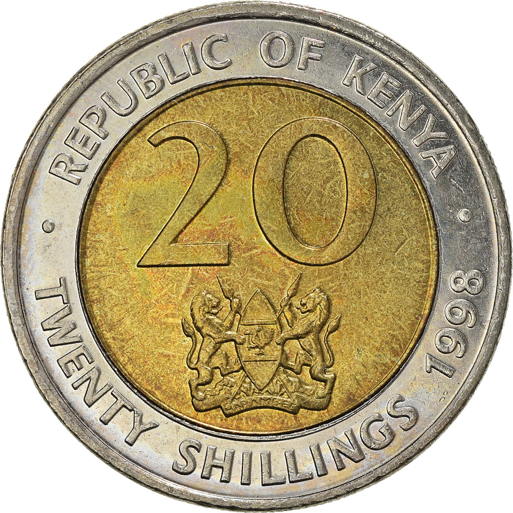 Moneta, Kenya, 20 Shillings, 1998, British Royal Mint, SPL-, Bi-metallico, KM:32