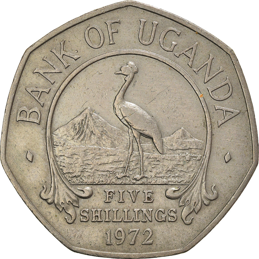 Coin, Uganda, 5 Shillings, 1972, AU(50-53), Copper-nickel, KM:18