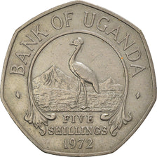 Coin, Uganda, 5 Shillings, 1972, AU(50-53), Copper-nickel, KM:18