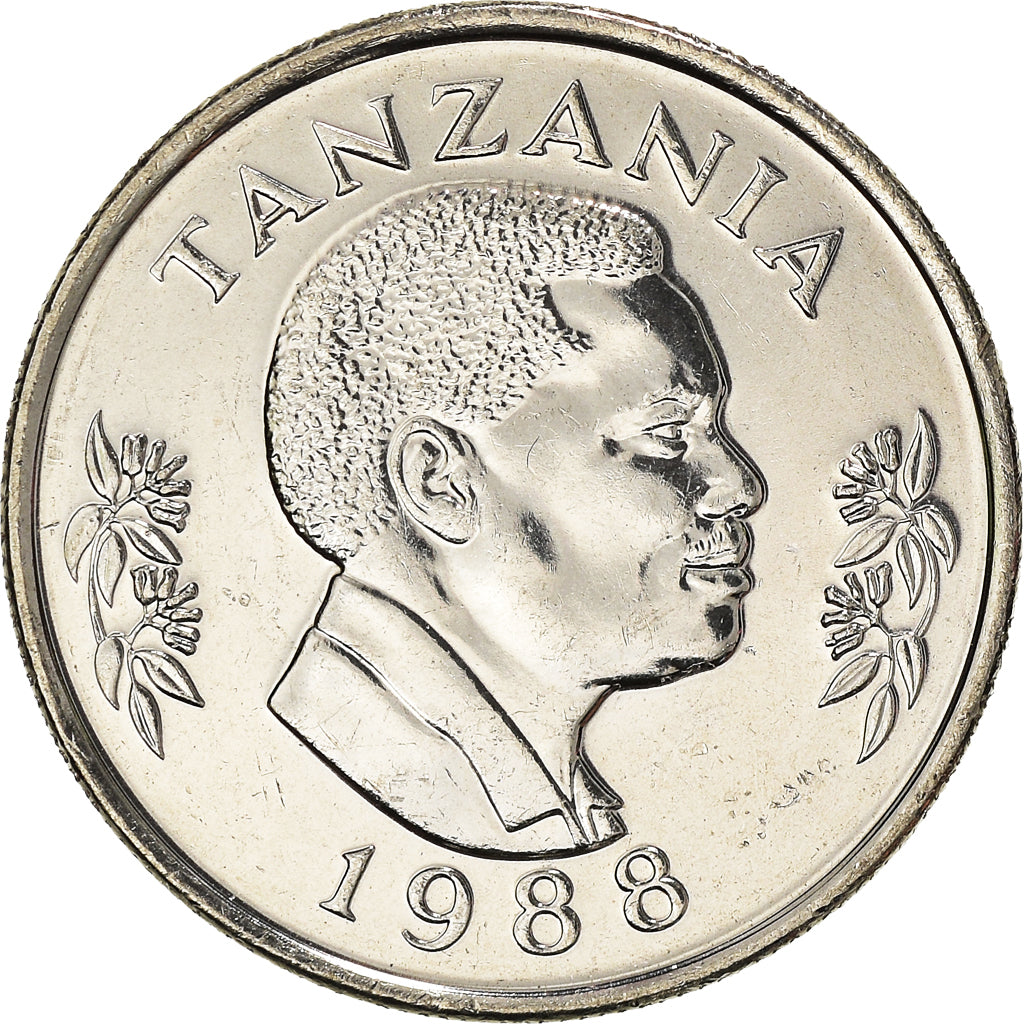 Coin, Tanzania, 50 Senti, 1988, British Royal Mint, MS(60-62), Nickel Clad