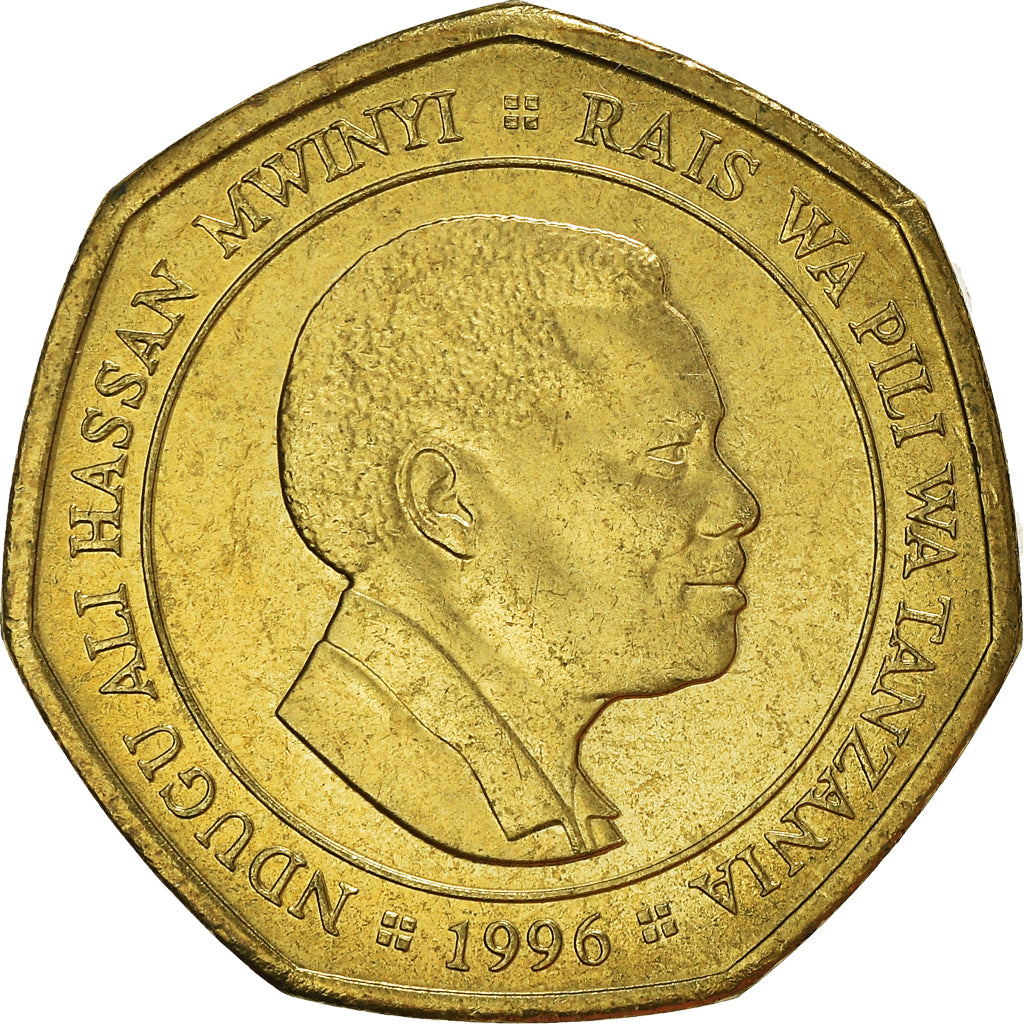 Coin, Tanzania, 50 Shilingi, 1996, MS(63), Brass plated steel, KM:33