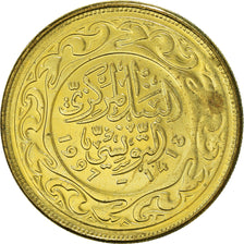Coin, Tunisia, 100 Millim, 1997/AH1418, Paris, MS(60-62), Brass, KM:309