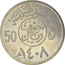 Coin, Saudi Arabia, UNITED KINGDOMS, Fahad Bin Abd Al-Aziz, 50 Halala, 1/2