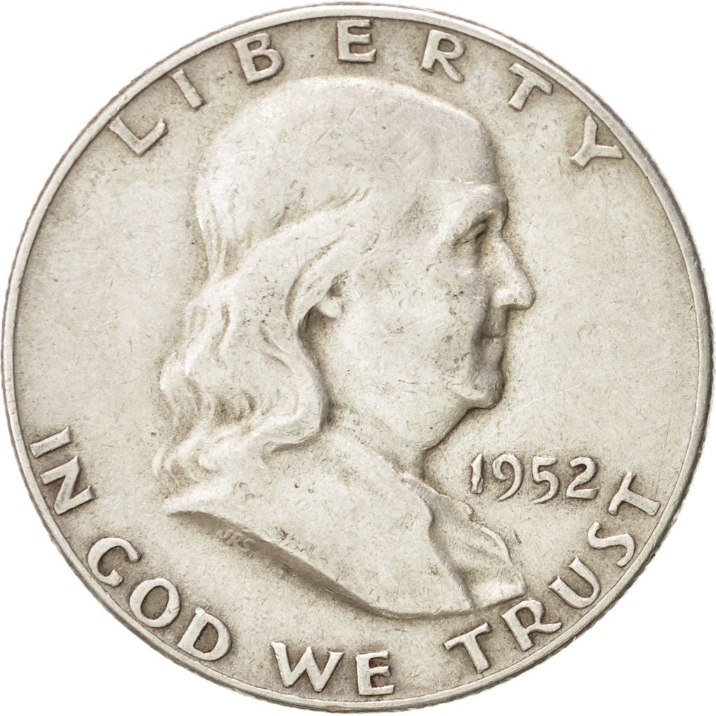 Coin, United States, Franklin Half Dollar, Half Dollar, 1952, U.S. Mint, Denver