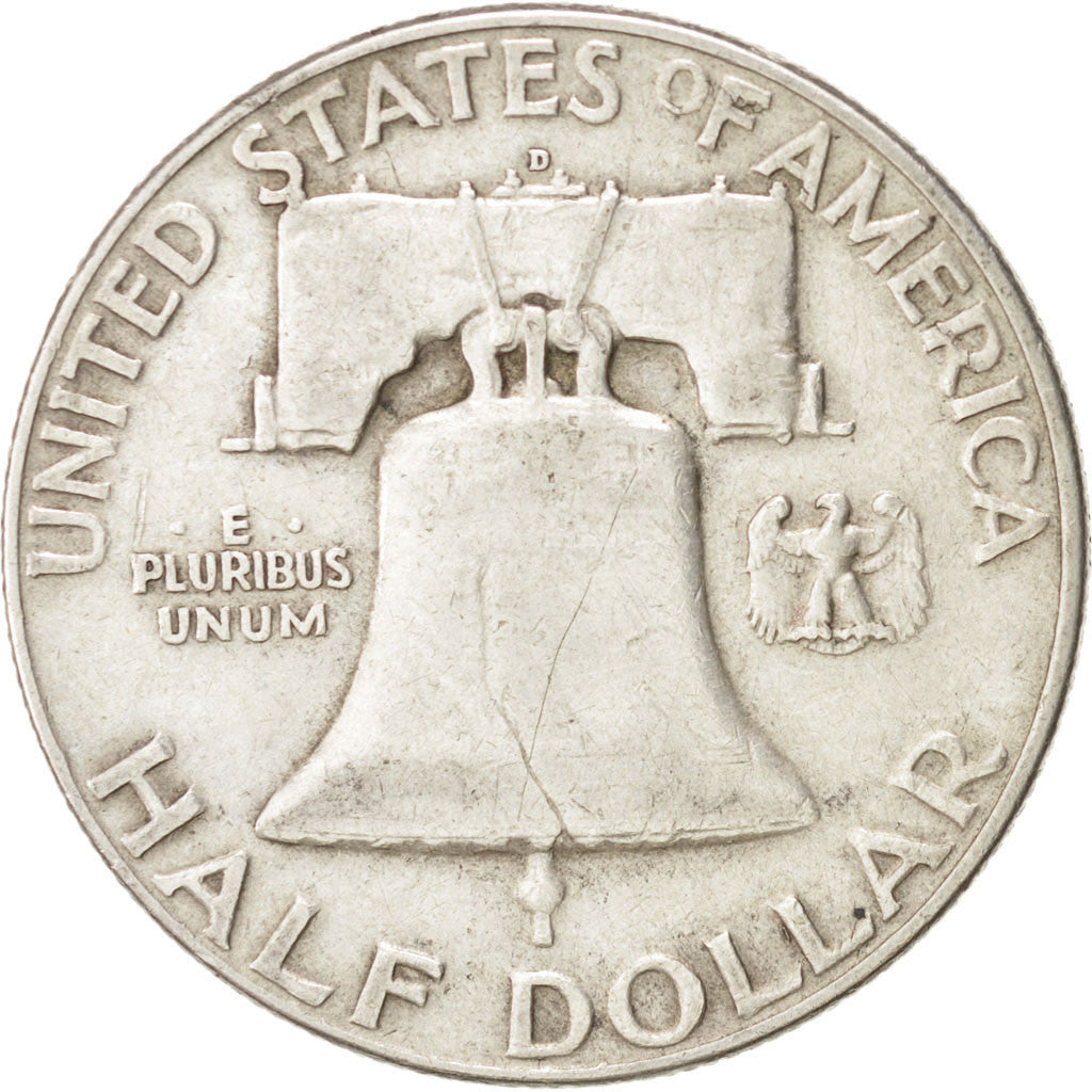 Coin, United States, Franklin Half Dollar, Half Dollar, 1952, U.S. Mint, Denver