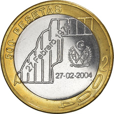 Coin, SAHARAWI ARAB DEMOCRATIC REPUBLIC, 500 Pesetas, 2004, MS(64), Bi-Metallic