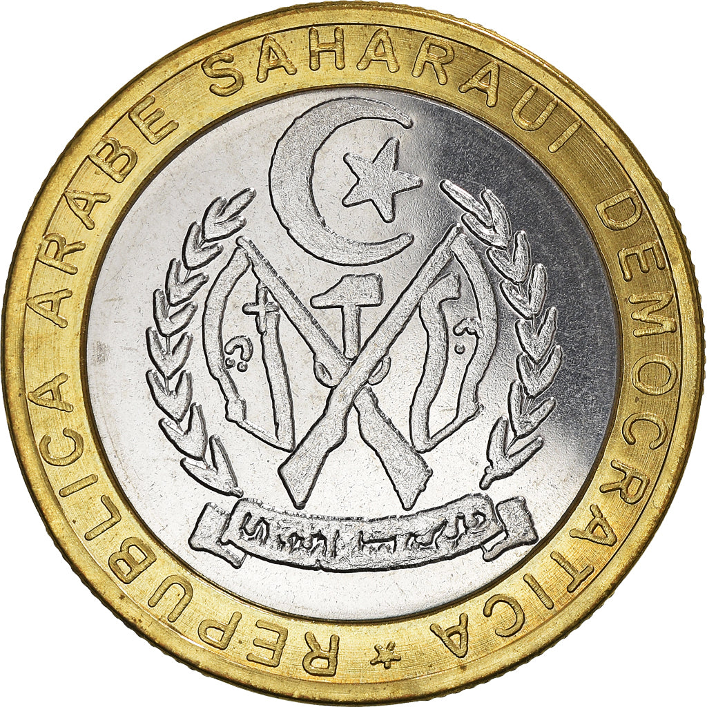Coin, SAHARAWI ARAB DEMOCRATIC REPUBLIC, 500 Pesetas, 2004, MS(64), Bi-Metallic