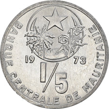 Coin, Mauritania, 1/5 Ouguiya, Khoums, 1973, MS(63), Aluminum, KM:1