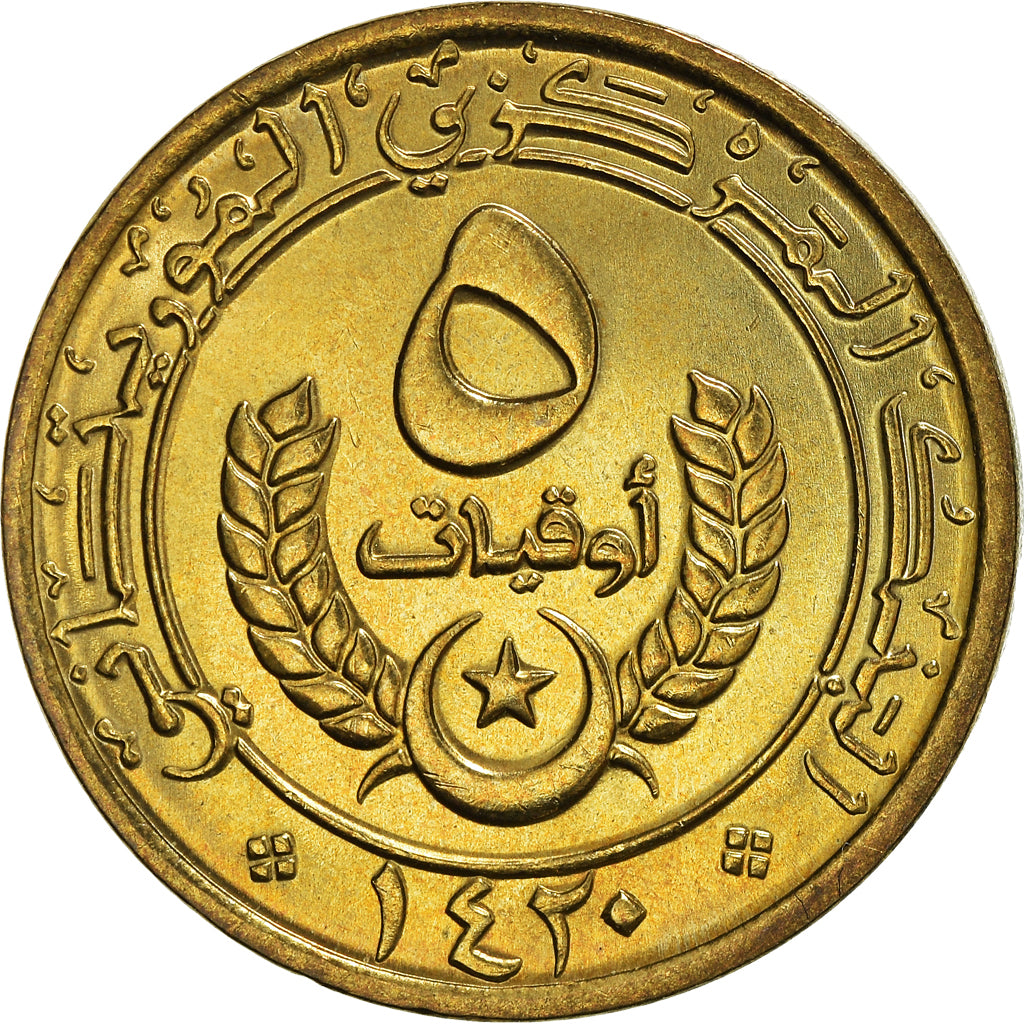 Monnaie, Mauritanie, 5 Ouguiya, 1999, SPL+, Bronze-Aluminium, KM:3