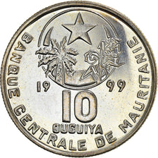 Coin, Mauritania, 10 Ouguiya, 1999, MS(63), Copper-nickel, KM:4