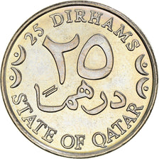 Coin, Qatar, Hamad bin Khalifa, 25 Dirhams, 2003/AH1424, AU(50-53)