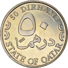 Coin, Qatar, 50 Dirhams, 2003/AH1424, Paris, MS(63), Copper-nickel