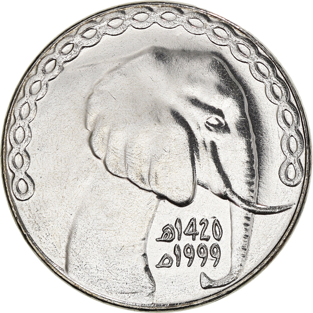 Coin, Algeria, 5 Dinars, 1999, Algiers, MS(63), Stainless Steel, KM:123