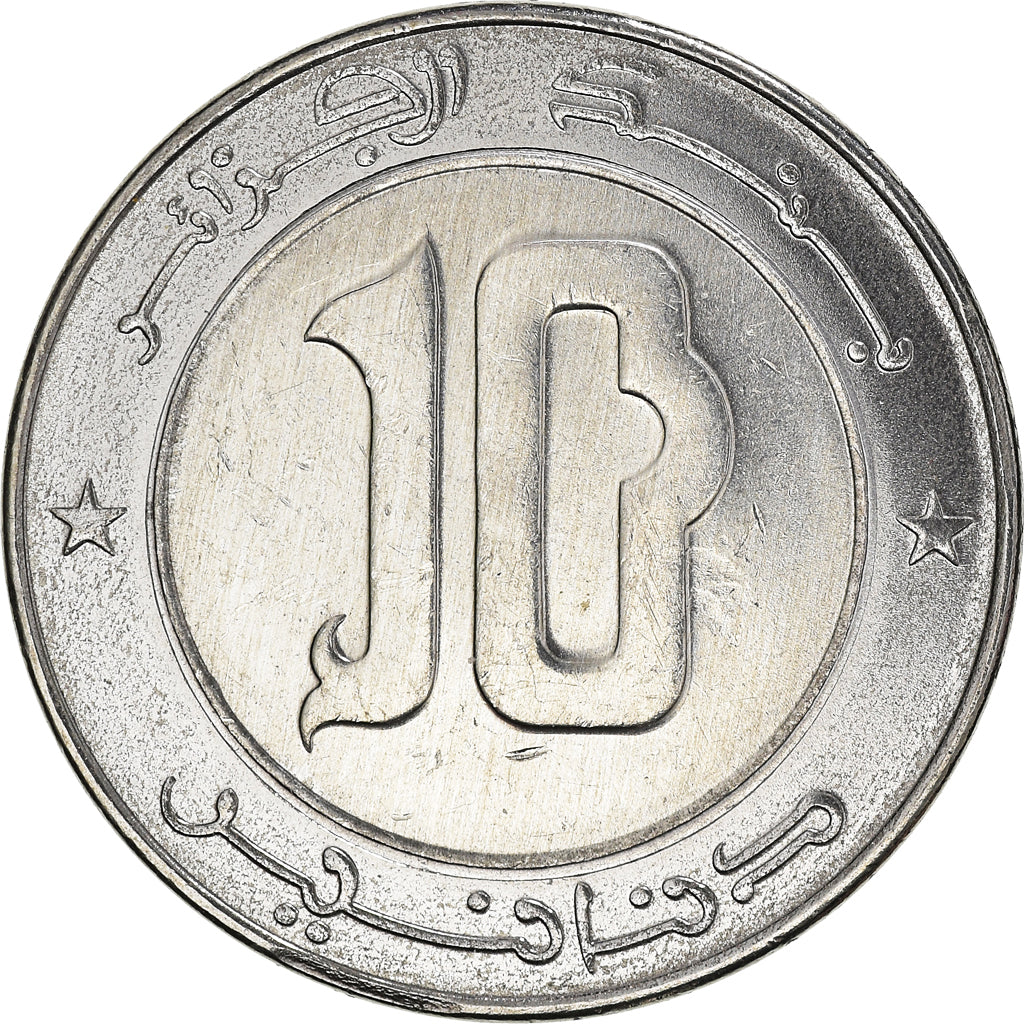 Coin, Algeria, 10 Dinars, 1992, Algiers, AU(55-58), Bi-Metallic, KM:124