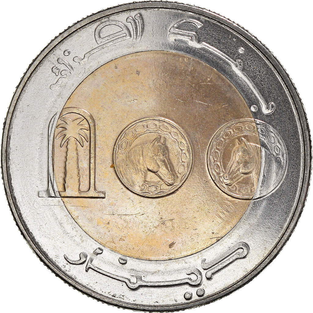 Coin, Algeria, 100 Dinars, 2002, Algiers, MS(63), Bi-Metallic, KM:132