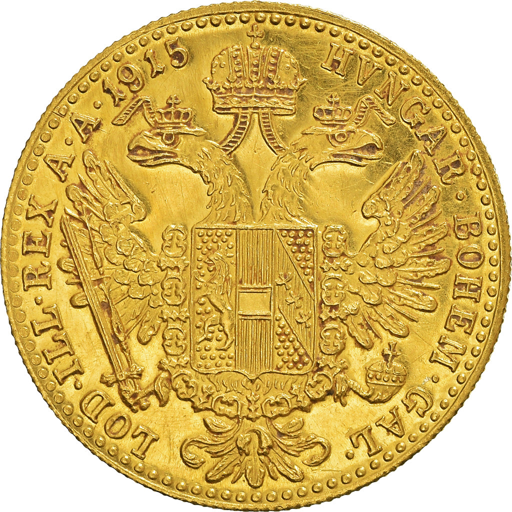 Moneta, Austria, Franz Joseph I, Ducat, 1915, AU(55-58), Złoto, KM:2267