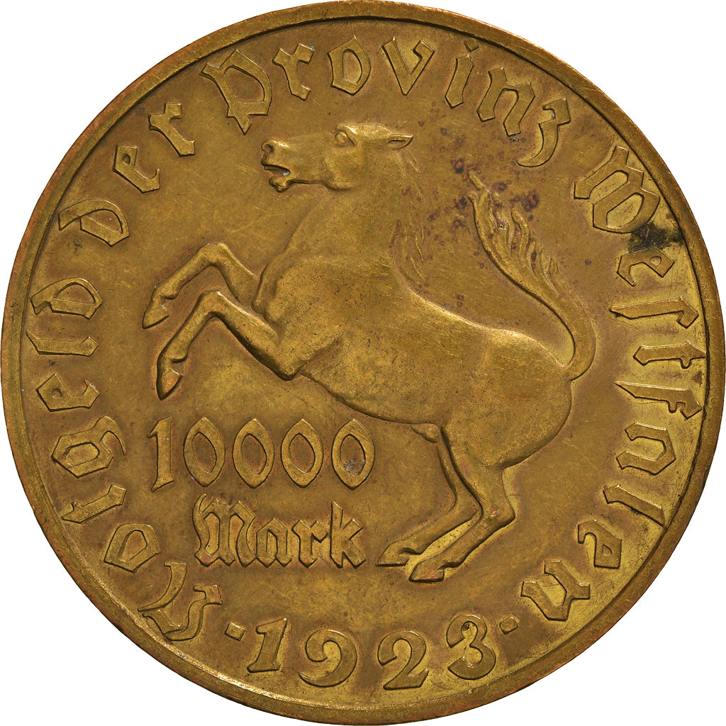 Coin, Germany, Vom Stein, 10 000 Mark, 1923, EF(40-45), Bronze-Aluminium