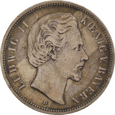 Coin, German States, BAVARIA, Ludwig II, 5 Mark, 1876, Munich, VF(30-35)