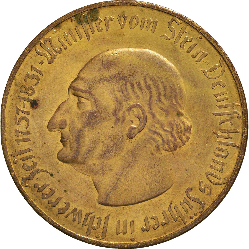 Coin, Germany, Vom Stein, 10 000 Mark, 1923, AU(50-53), Bronze-Aluminium