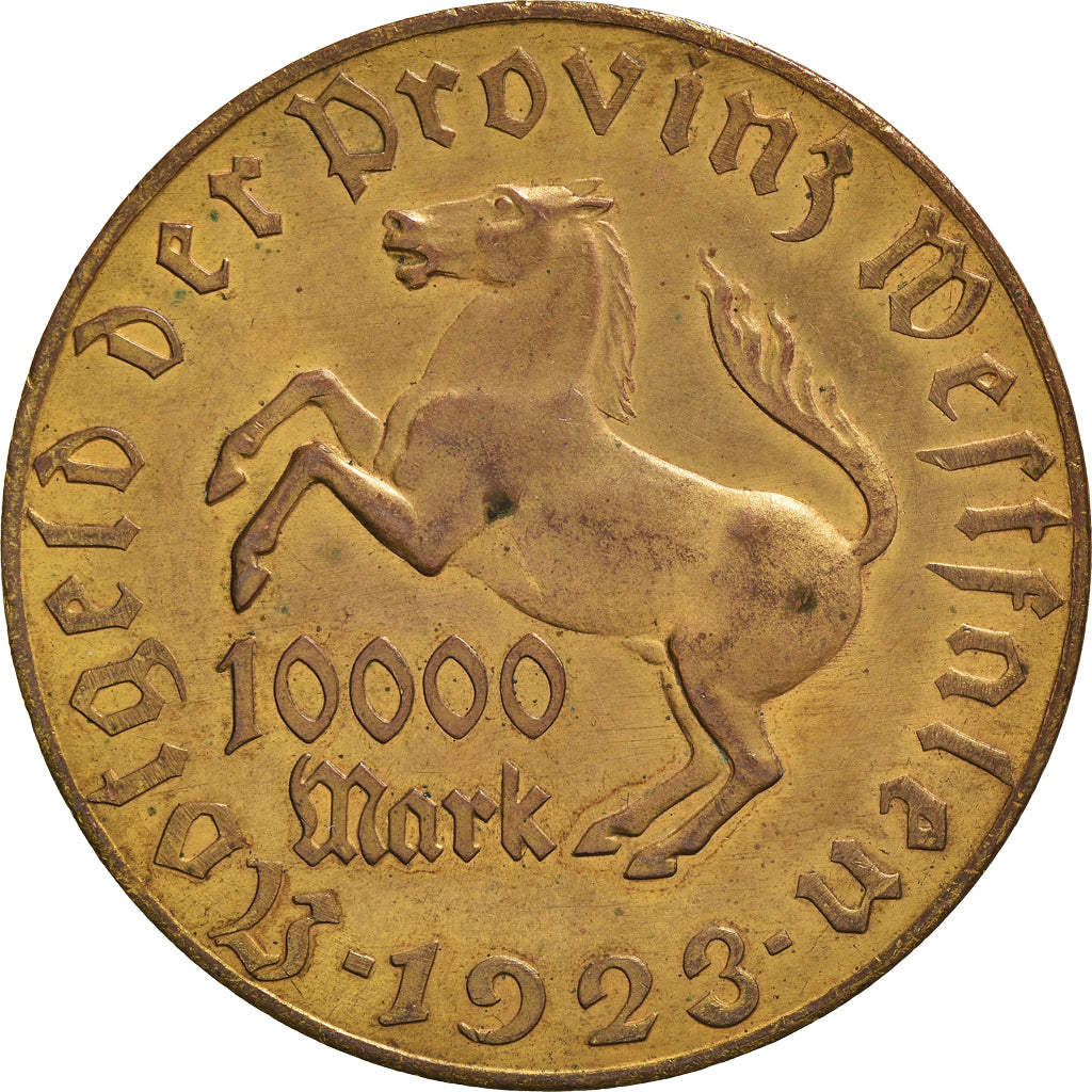 Coin, Germany, Vom Stein, 10 000 Mark, 1923, AU(50-53), Bronze-Aluminium