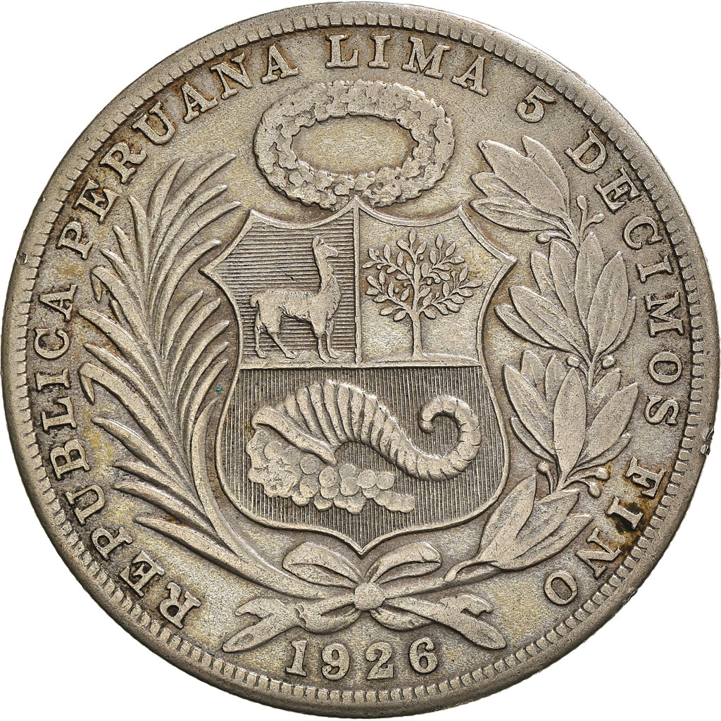 Coin, Peru, Sol, 1926, Philadelphia, EF(40-45), Silver, KM:218.1