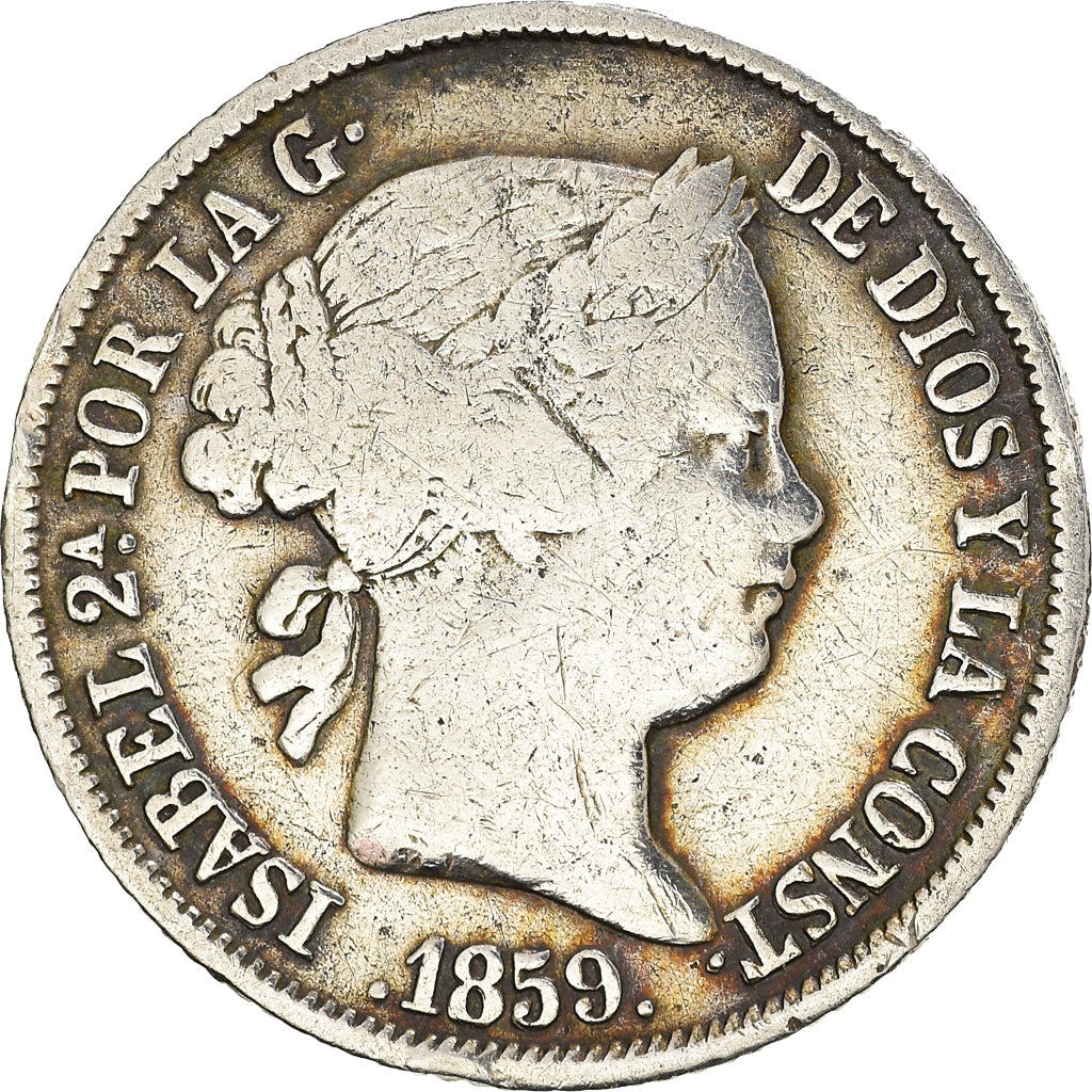 Coin, Spain, Isabel II, 4 Réales, 1859, Madrid, VF(20-25), Silver, KM:608.1