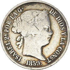 Coin, Spain, Isabel II, 4 Réales, 1859, Madrid, VF(20-25), Silver, KM:608.1