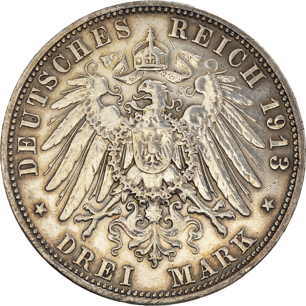 Coin, German States, SAXONY-ALBERTINE, Friedrich August III, 3 Mark, 1913