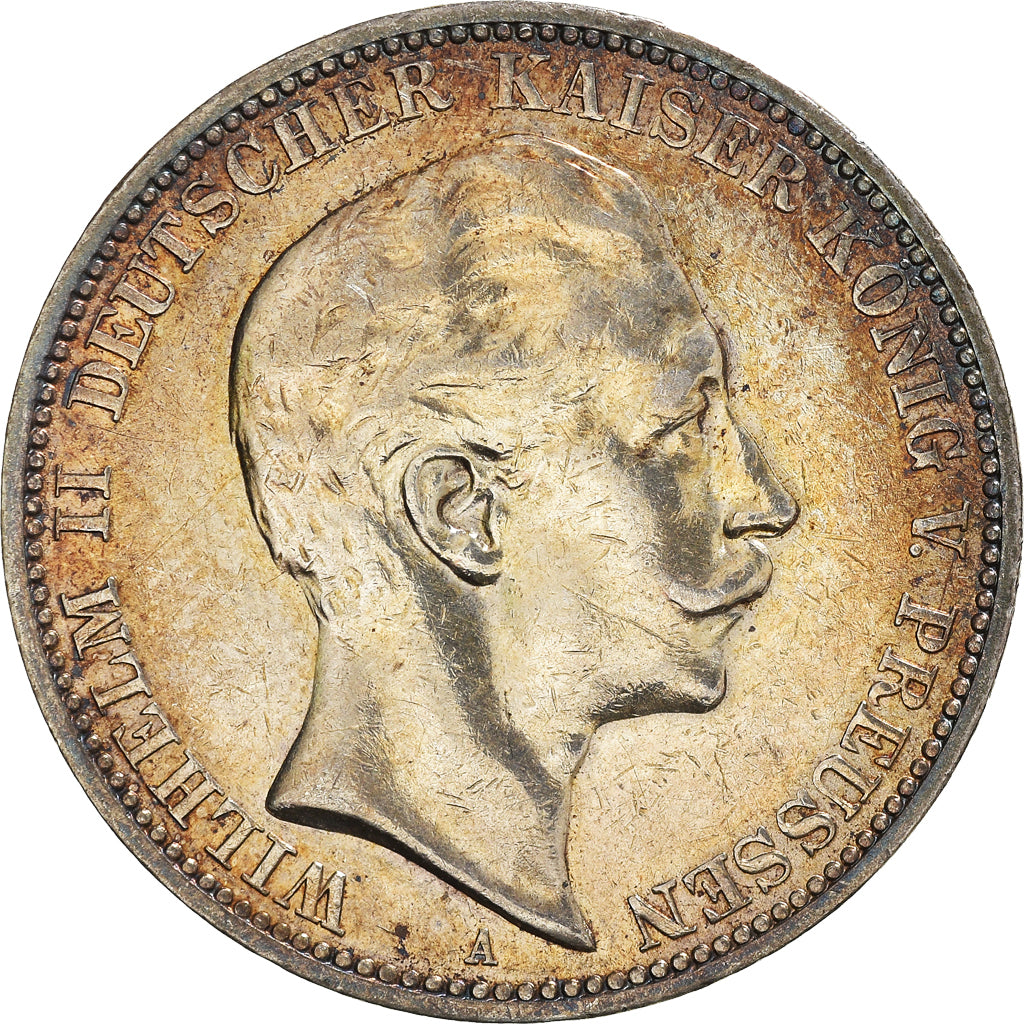 Coin, German States, PRUSSIA, Wilhelm II, 3 Mark, 1911, Berlin, EF(40-45)