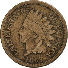 Coin, United States, Indian Head Cent, Cent, 1863, U.S. Mint, Philadelphia