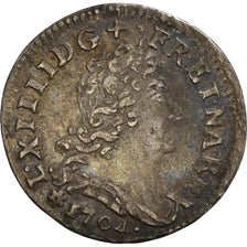 Münze, Frankreich, Louis XIV, 5 Sols aux insignes, 5 Sols, 1/16 ECU, 1704