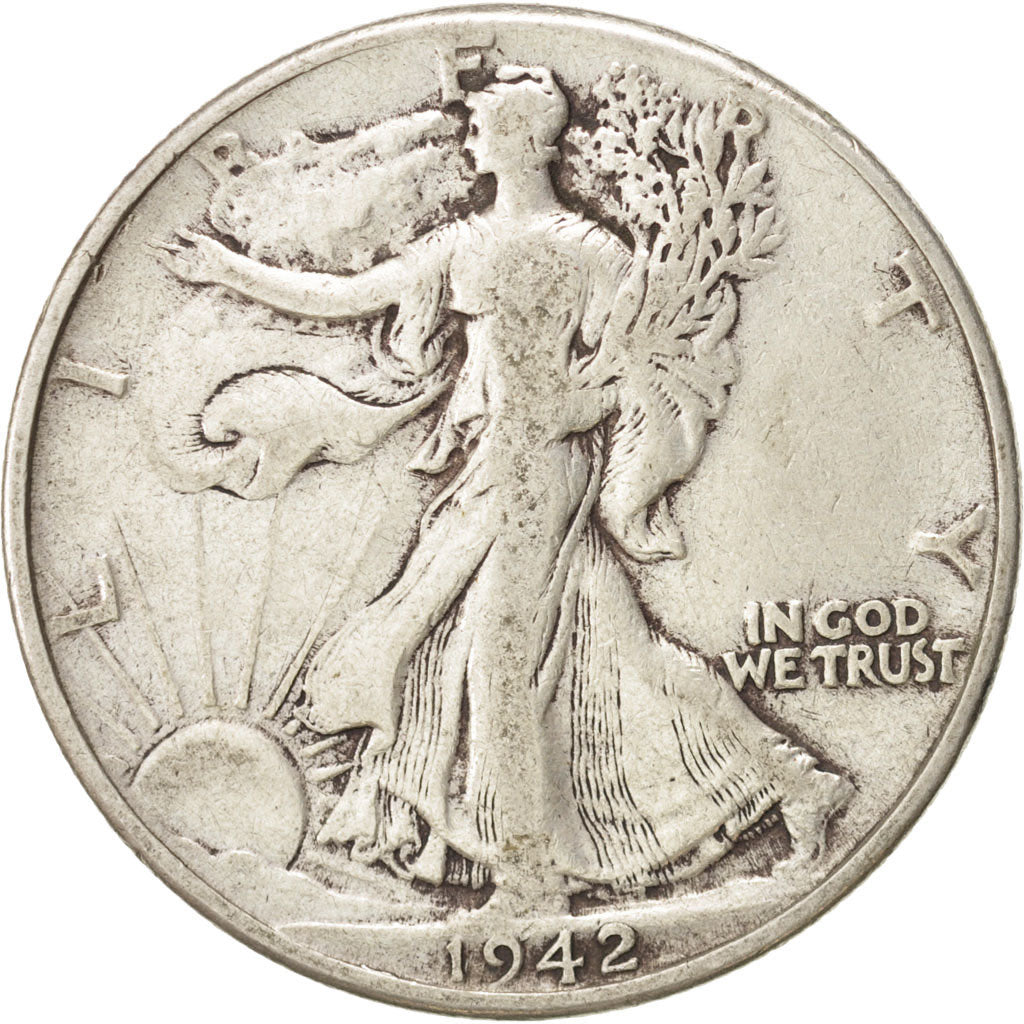 États-Unis, 1/2 Dollar Walking Liberty, 1942, Philadelphie, KM 142